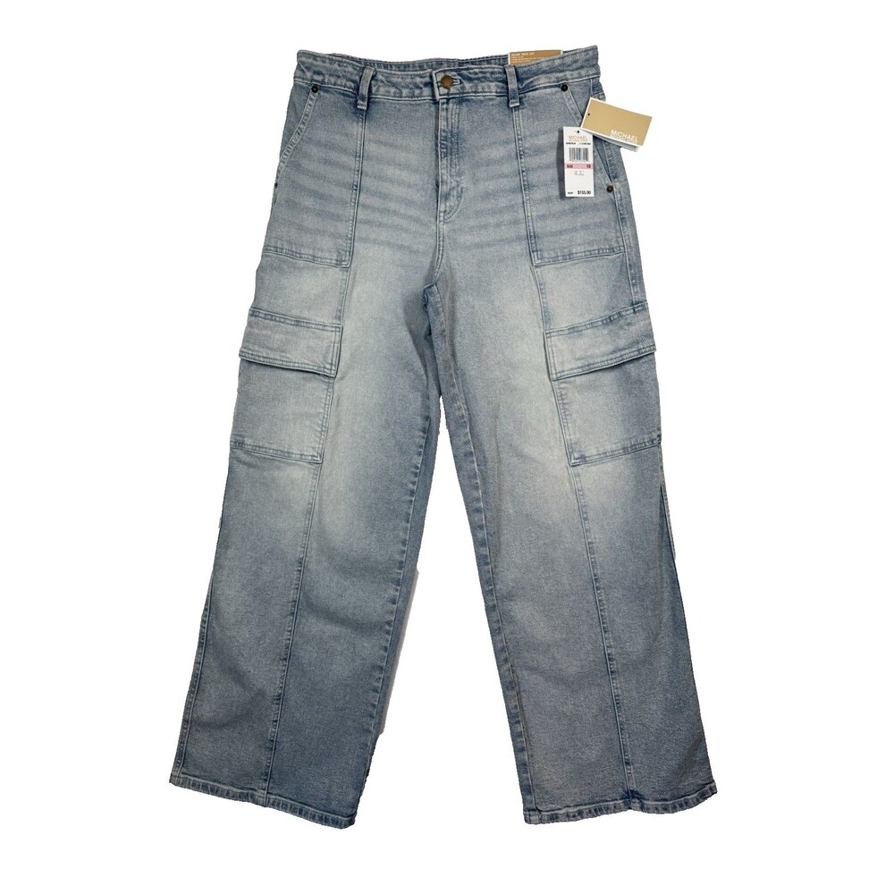Michael Kors Selma Wide Leg Light Stone Wash Woman’s Jeans Size 10